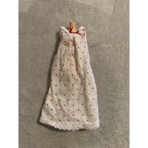 Vintage 1980's Barbie Red‎ Heart Bow Lace Nightgown